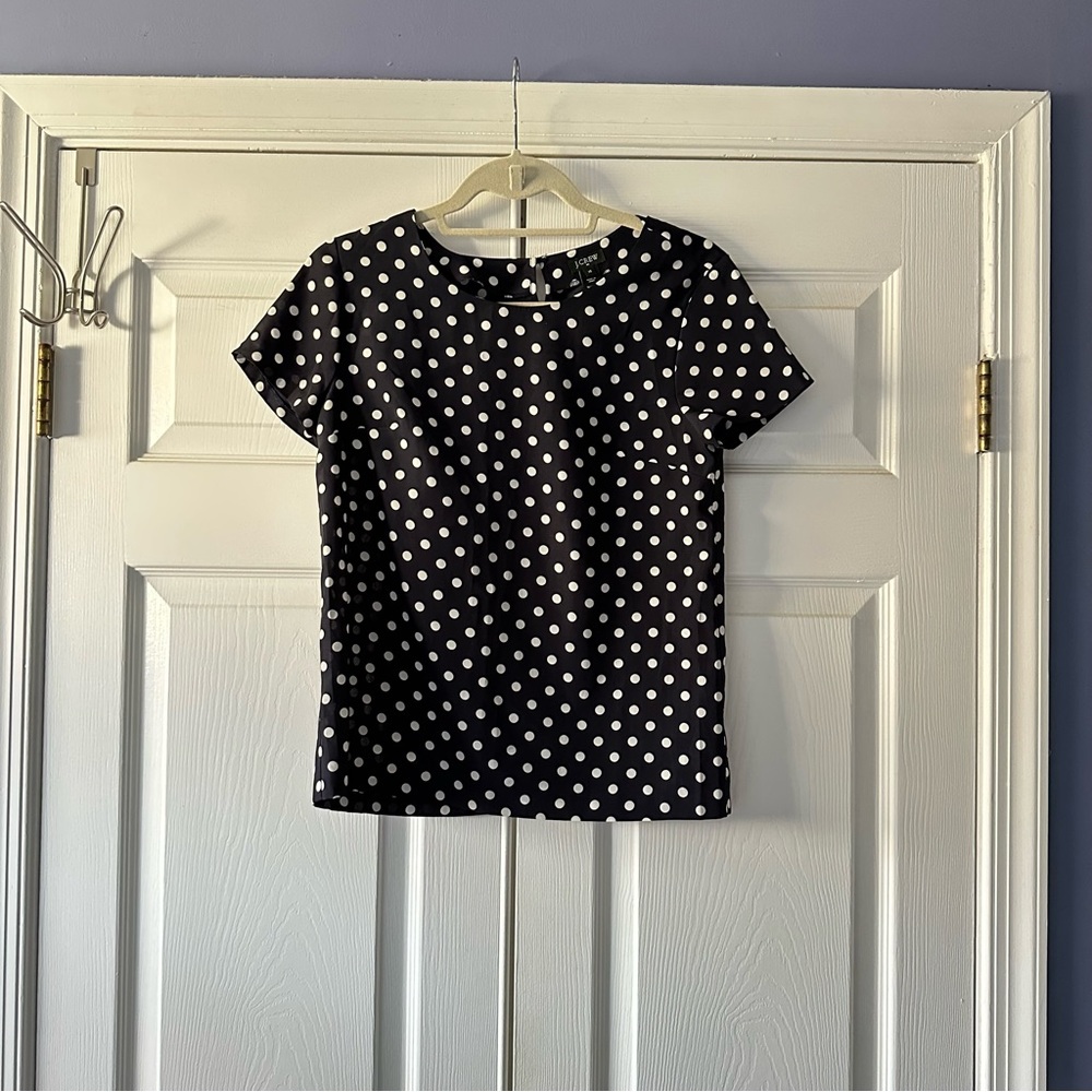 J. Crew Polka Dot Short Sleeve Blouse - Picture 10 of 10